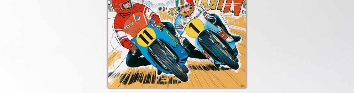 Duel au Paul Ricard – Dibond sous plexiglas – Format: 120×120 cm