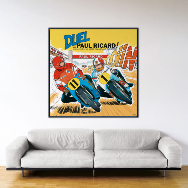 Duel au Paul Ricard – Papier Fine Art en caisse américaine noire – Format: 140x140cm Duel au Paul Ricard – Papier Fine Art en caisse américaine noire – Format: 140x140cm