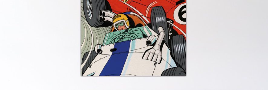 Duel à Francorchamps – Dibond sous plexiglas – Format: 120x120 cm