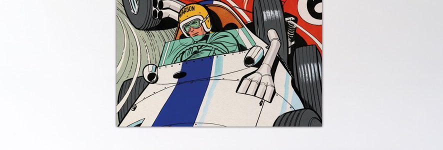 Duel à Francorchamps – Dibond sous plexiglas – Format: 140x140 cm