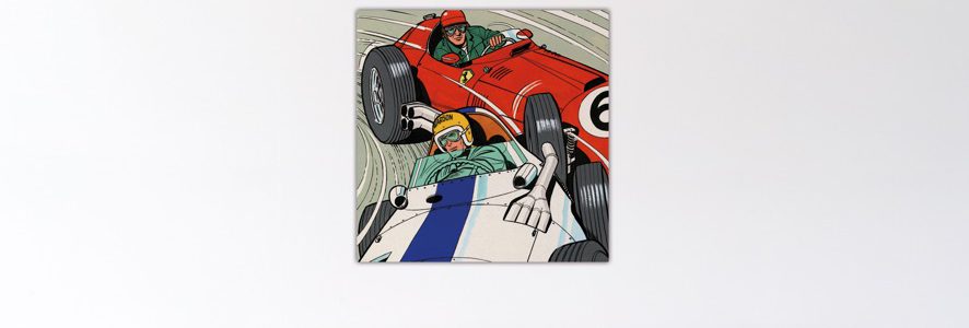 Duel à Francorchamps – Dibond sous plexiglas – Format: 80×80 cm