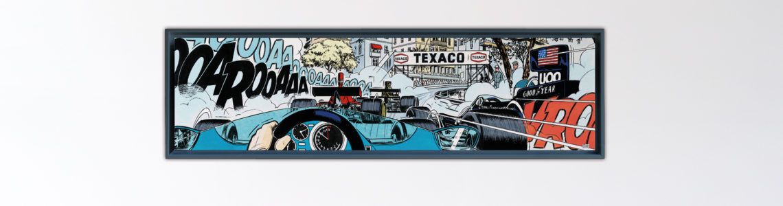Monaco Start – Papier Fine Art en caisse américaine noire – 40x150 cm