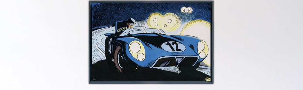 Le Mans '57 - Papier Fine Art en caisse américaine noire - 80x120 cm