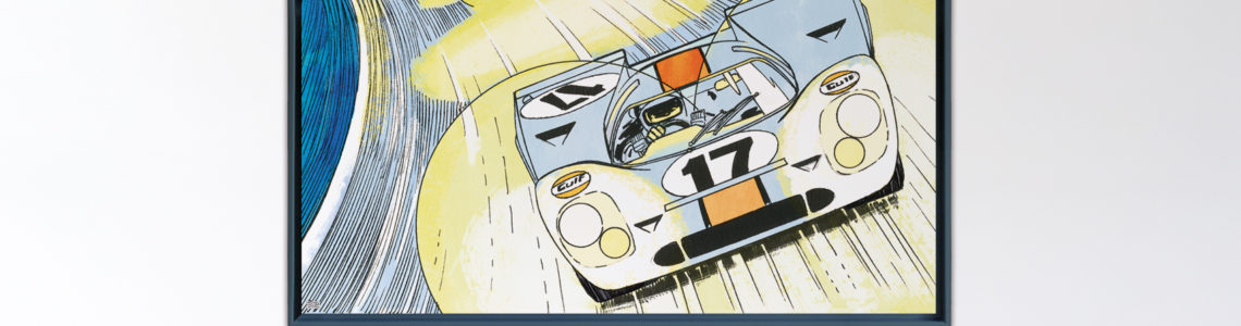 Porsche 917 – Papier Fine Art en caisse américaine noire – 100×150 cm