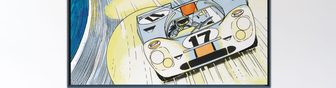 Porsche 917 – Papier Fine Art en caisse américaine noire – 120×180 cm