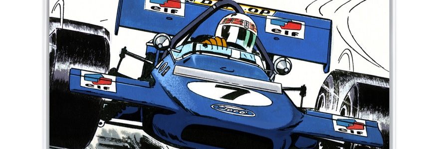 Stewart At Brands Hatch – Papier Fine Art en caisse américaine blanche