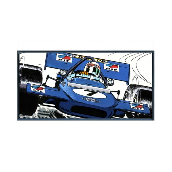 Stewart At Brands Hatch – Papier Fine Art en caisse américaine noire
