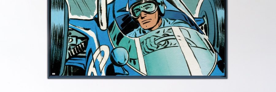 Blue Vaillante Mastery – Papier Fine Art en caisse américaine noire – 100×200 cm