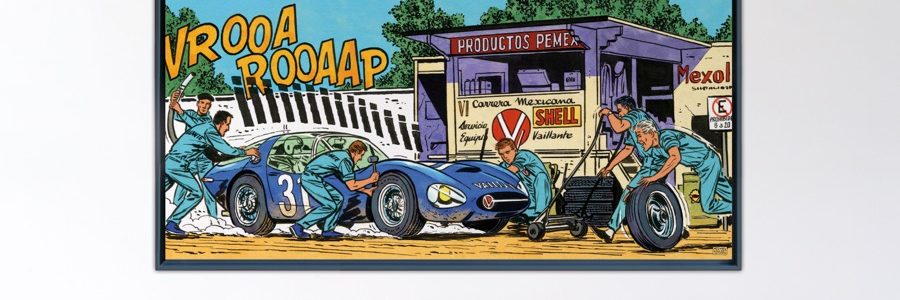 Carrera Mexicana – Papier Fine Art en caisse américaine noire – 100x200 cm