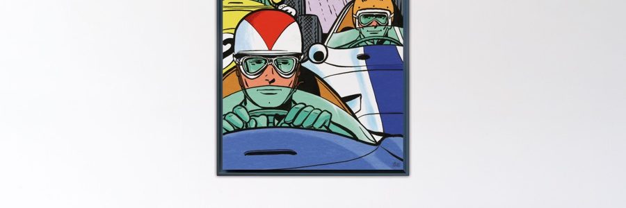 Depart à Francorchamps – Papier Fine Art en caisse américaine noire – 120x90 cm