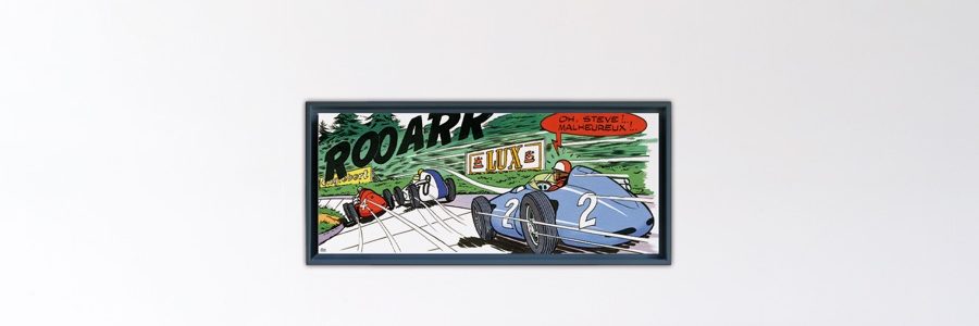 Michel Vaillant Art Strips - Nurburgring Cliffhanger – Papier Fine Art en caisse américaine noire – 40x100 cm