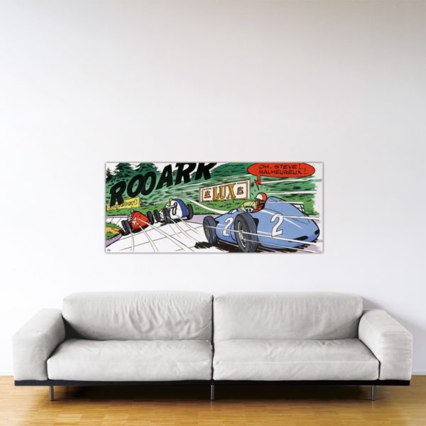 Michel Vaillant Art Strips - Nurburgring Cliffhanger – Dibond sous plexiglas – 60x150 cm