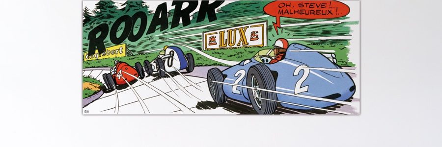 Michel Vaillant Art Strips - Nurburgring Cliffhanger – Dibond sous plexiglas – 80x200 cm