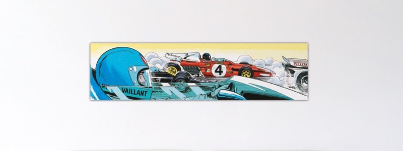 Michel Vaillant Art Strips – Ickx's Ferrari - Dibond sous plexiglas - 40x150 cm