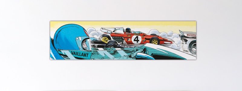 Michel Vaillant Art Strips – Ickx's Ferrari - Dibond sous plexiglas - 53x200 cm