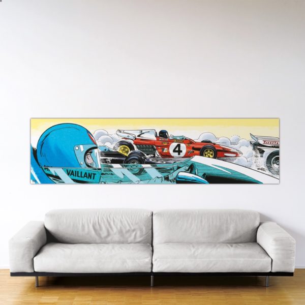 Michel Vaillant Art Strips – Ickx's Ferrari - Dibond sous plexiglas - 66x250 cm Michel Vaillant Art Strips – Ickx's Ferrari - Dibond sous plexiglas - 66x250 cm