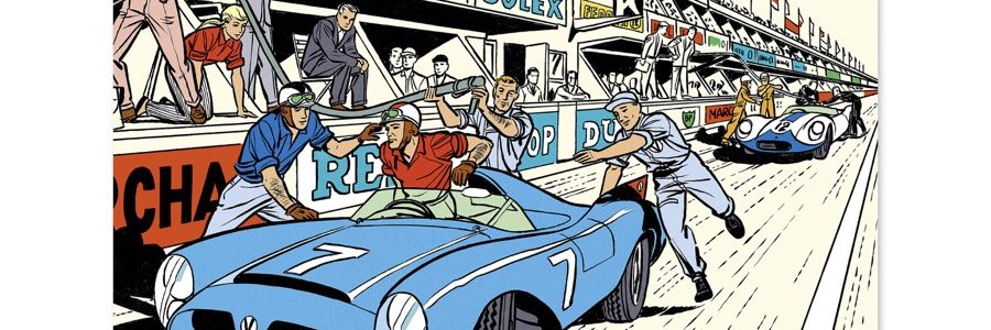 Arrêt aux stands – Dibond sous plexiglas