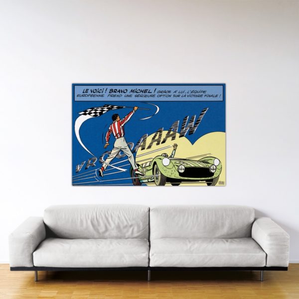 Michel Vaillant Art Strips – Europe. 1 Amérique & Russie. 0 – Dibond sous plexiglas - 100x150 cm