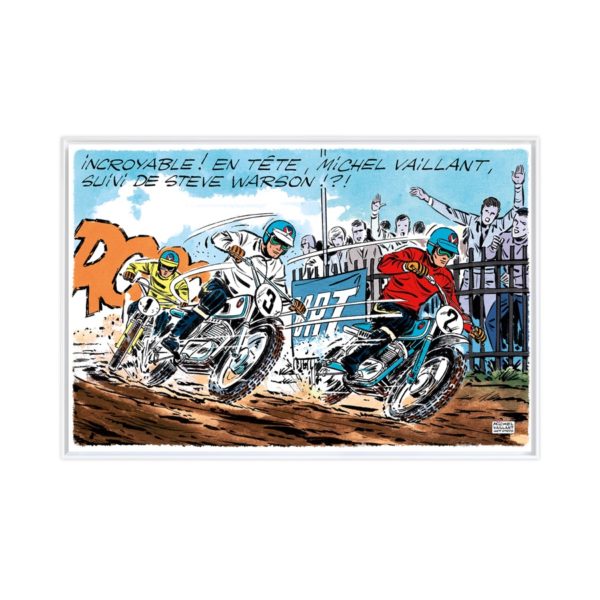 Motocross Vaillante – Papier Fine Art en caisse américaine blanche
