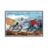 Motocross Vaillante – Papier Fine Art en caisse américaine noire