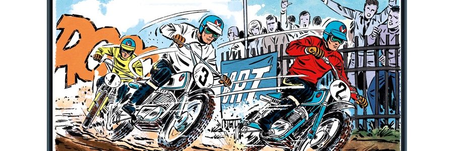 Motocross Vaillante – Papier Fine Art en caisse américaine noire