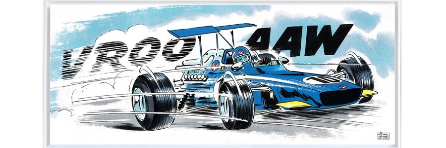 Jacky Ickx pilote une... Vaillante – Papier Fine Art en caisse américaine blanche