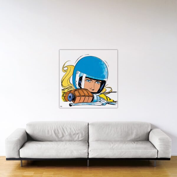 Michel Vaillant Art Strips – Julie sort des flammes – 100x100 Michel Vaillant Art Strips – Julie sort des flammes – 100x100